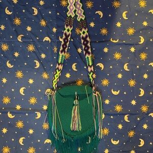 Whimsigoth green and purple bag